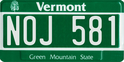 VT license plate NOJ581