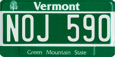 VT license plate NOJ590