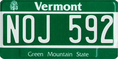 VT license plate NOJ592