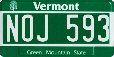 VT license plate NOJ593