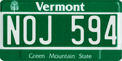 VT license plate NOJ594