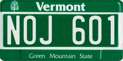 VT license plate NOJ601