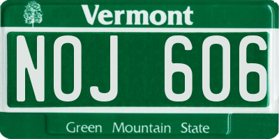 VT license plate NOJ606