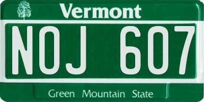VT license plate NOJ607