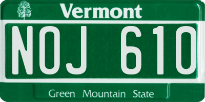 VT license plate NOJ610