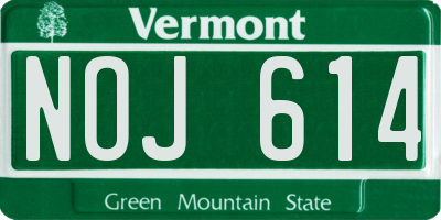 VT license plate NOJ614