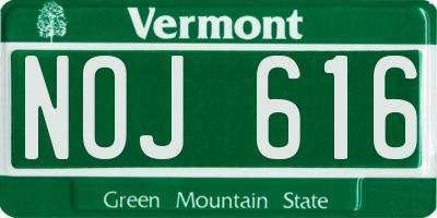 VT license plate NOJ616
