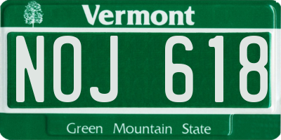 VT license plate NOJ618