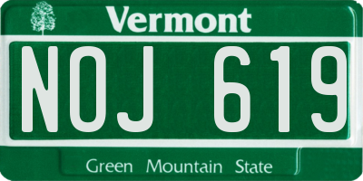 VT license plate NOJ619