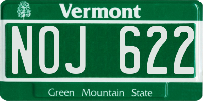 VT license plate NOJ622