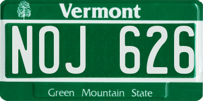 VT license plate NOJ626