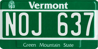 VT license plate NOJ637