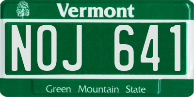 VT license plate NOJ641