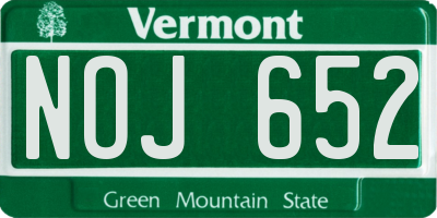 VT license plate NOJ652