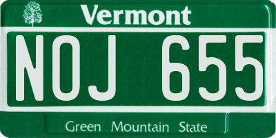VT license plate NOJ655