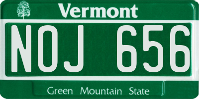 VT license plate NOJ656