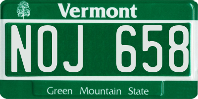 VT license plate NOJ658