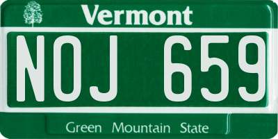 VT license plate NOJ659