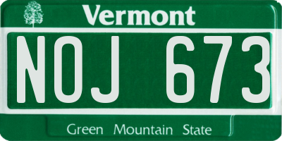 VT license plate NOJ673