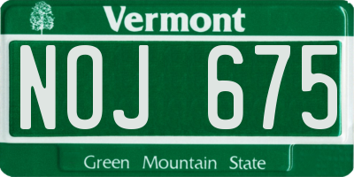 VT license plate NOJ675