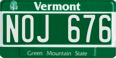 VT license plate NOJ676