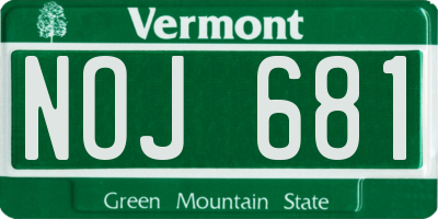 VT license plate NOJ681
