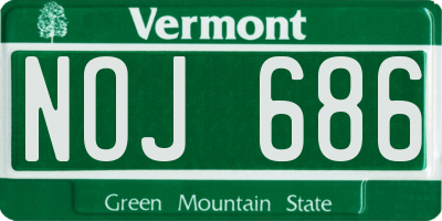 VT license plate NOJ686