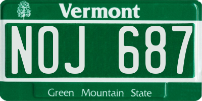 VT license plate NOJ687