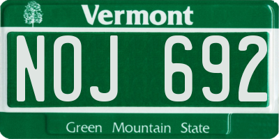 VT license plate NOJ692