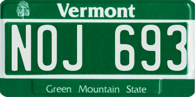 VT license plate NOJ693