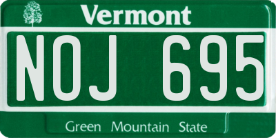 VT license plate NOJ695