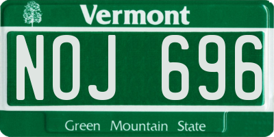 VT license plate NOJ696