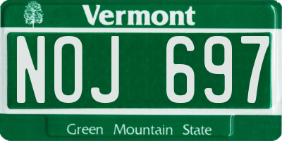 VT license plate NOJ697
