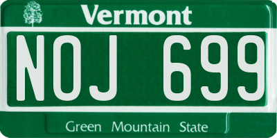 VT license plate NOJ699