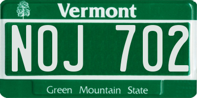 VT license plate NOJ702
