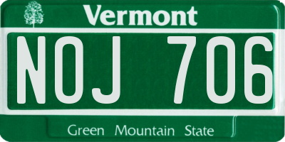 VT license plate NOJ706