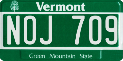VT license plate NOJ709