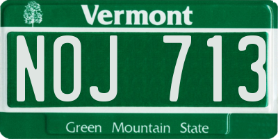VT license plate NOJ713