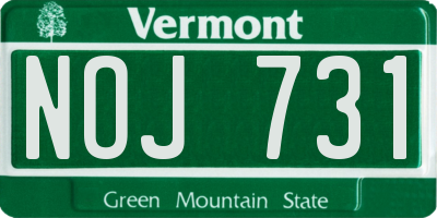 VT license plate NOJ731