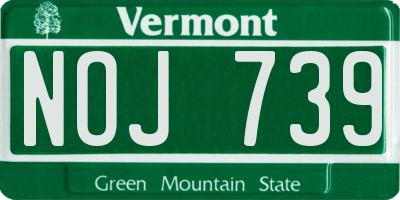 VT license plate NOJ739
