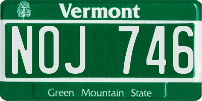 VT license plate NOJ746