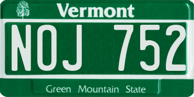 VT license plate NOJ752