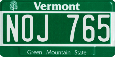 VT license plate NOJ765