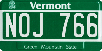 VT license plate NOJ766