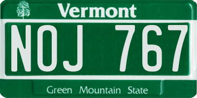 VT license plate NOJ767