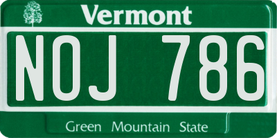 VT license plate NOJ786