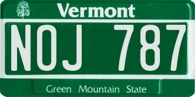 VT license plate NOJ787