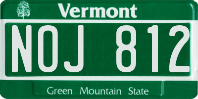 VT license plate NOJ812