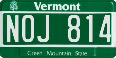 VT license plate NOJ814