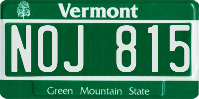 VT license plate NOJ815